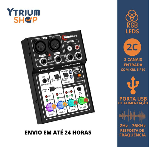 Mesa Som T0202 Interface Usb Xlr P10 Phantom Power 48v Preta