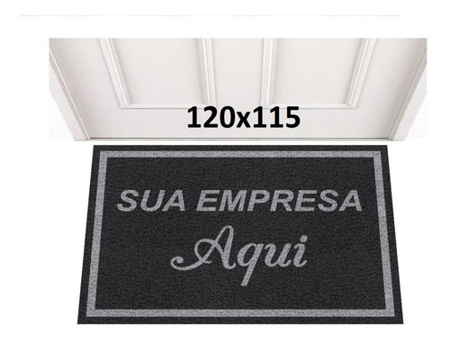 Tapete Capacho 120x115 Personalizado Logomarca Empresa Comércio Logo Cor - Desenho do tecido Trama Vinílica 13mm Emborrachado Antiderrapante