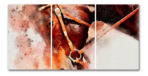 Cuadro Caballo Café Tiste 60x120 Cm Entero O Triptico