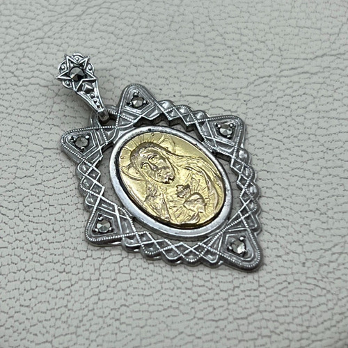 Medalla Antigua Corazón Jesús Plata Oro 18k Marquesitas C.bo