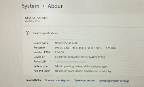 Cpu Dell Optiplex 3020 Intel Core I5-4590 Sku 1570 (Usado)