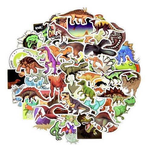 Stickers Diseño Dinosaurio Pegatinas 50 Unidades