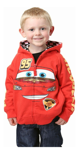 Disney Cars '95 Sudadera Con Capucha Para Niño, Rojo -, 3