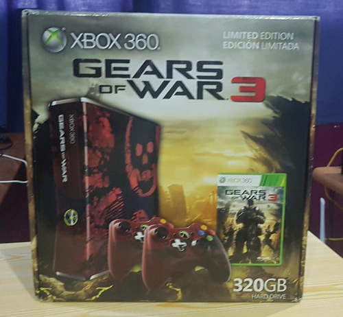 Xbox 360 Edicion Gears Of Wars 3 320gb Disco Duro Y 3 Mandos