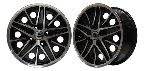 Par De Rines Cosmic 17 X 7 Ancho 4/130 Para Vocho Color Negro