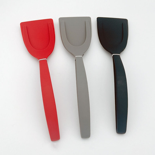 Espátula antiadherente Flip Frying Spatula 2 en 1, color gris