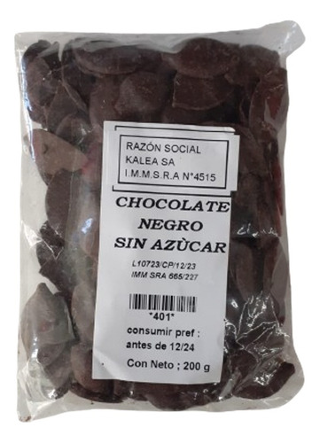 Chocolate Sin Azúcar Negro 200 Gr