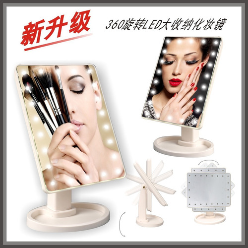 Espejo 16 Luces Led Touch Screen Para Maquillaje, Carga Usb
