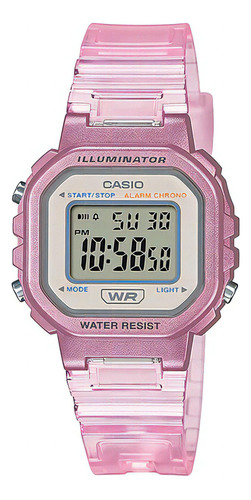 Reloj Mujer Casio Mini La-20whs-4adf Rosado Transparente 