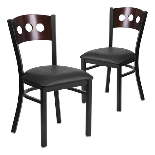 2 Paquetes Silla De Restaurante De Metal Negro Con 3 Cã...