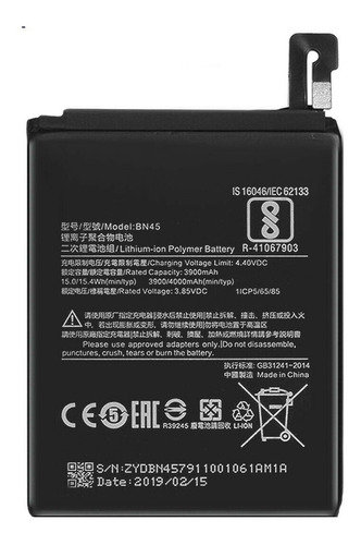 Batería Para Xiaomi Redmi Note 5 Mi Note 2 Bn45