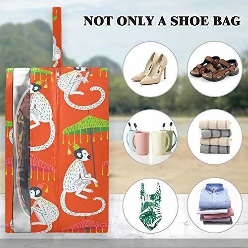 Bolsa Para Zapatos - Unise Vintage Monkeys Con Paraguas Chin