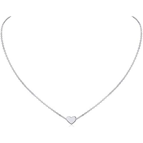 Plata De Ley 925 Colgante Con Corazón Pequeño Collar Endless