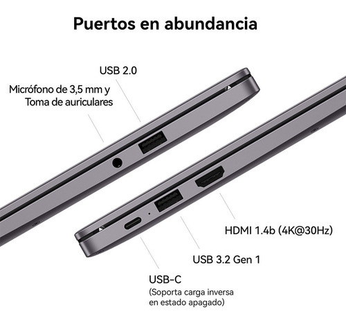 Laptop Huawei Matebook D14 I5 11.5va Gen 8gb + 512ssd Gris Color Gris espacial
