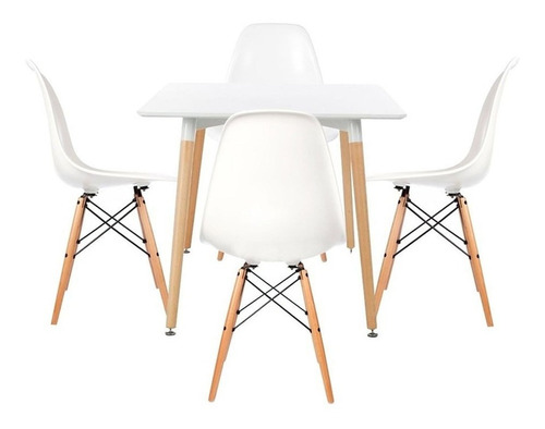 Juego De Comedor Cuadrado Eames Clasico Minimalista Moderno 