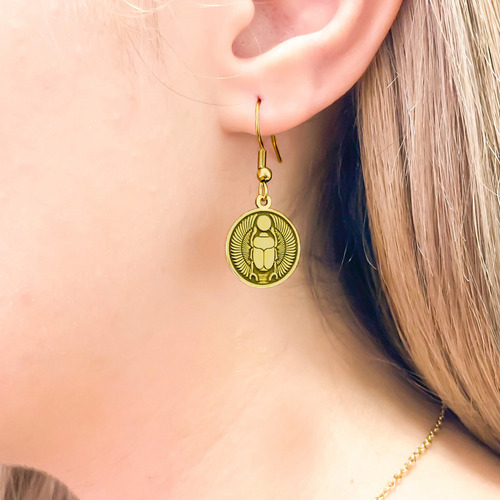 Aros Escarabajo Egipcio Escarabeo Oro 18k Oro 18k