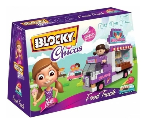  Bloques Blocky 60 Pzs Chicas Food Truck Rasti 01-0674 