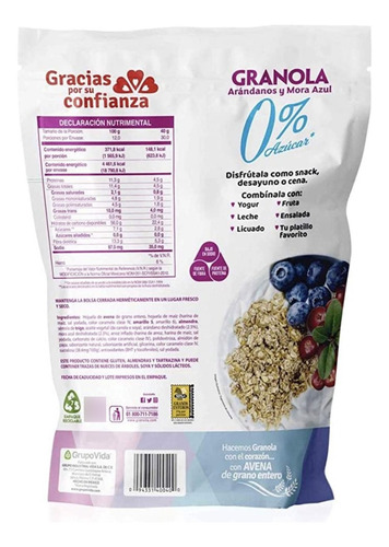 Cereal Granvita Granola Sin AzĂșcar 1.2 Kg