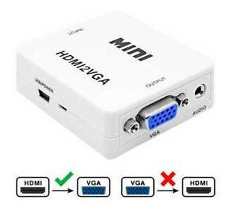 Convertidor Adaptador Hdmi A Vga Audio Conversor Cable Usb