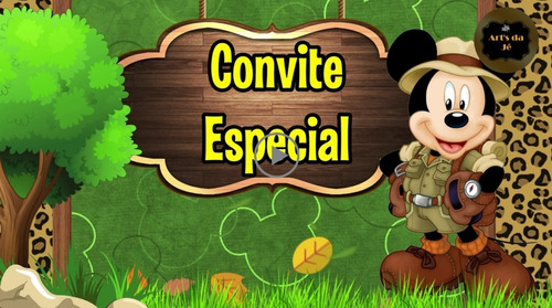 Convite Animado Mickey Safari (com 4 Fotos)