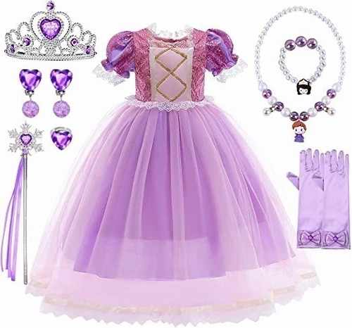 Conjunto De Vestido De Princesa Sofia De Rapunzel For Cospl
