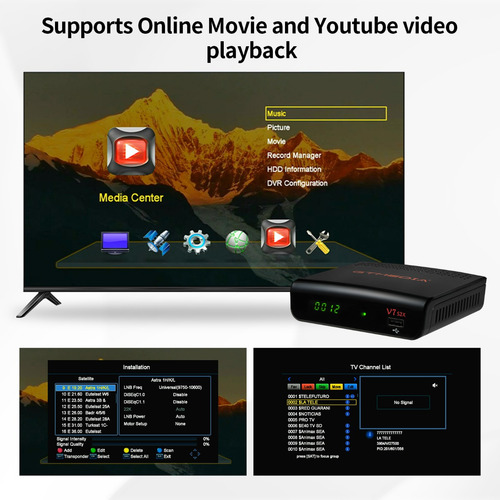 Receptor Satélite Decodificador Tv Banda C Ku Dvb-s/s2/s2x