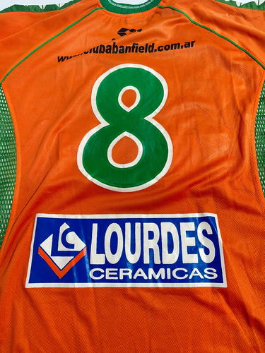 Camiseta Banfield Nanque Naranja Utileria #8 Cervera 2004 (Usado)