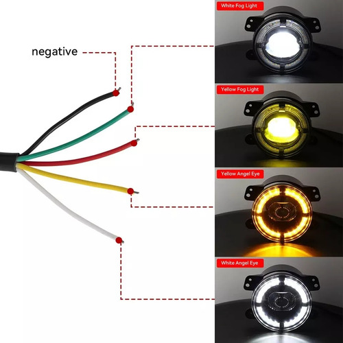Faros Led Niebla Para Cherokee 2013 Al 2018 Lupa 7d Aro Led (Reacondicionado)