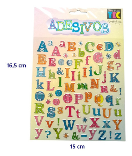 Imagem 2 de 4 de Adesivos Para Trabalhos Artesanais Letras Do Alfabeto