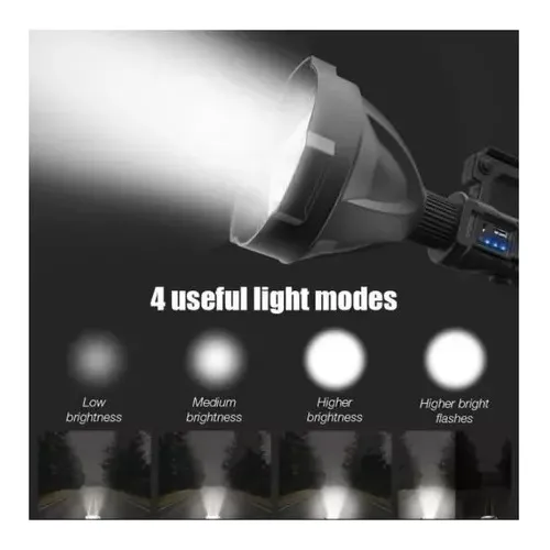 Foco Linterna Led Largo Alcance 600 Metros Usb Trípode Led