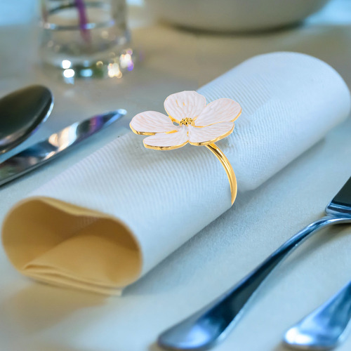 Servilleta Decorativa Con Hebilla Metálica, 4 Unidades