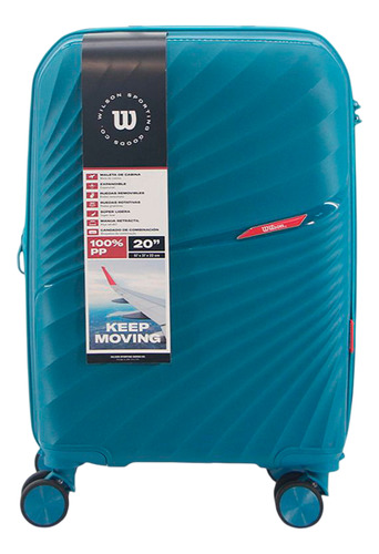 Valija Wilson 20'' Carry On Cabina Pp Rueda Extraible Azul Petróleo Lisa