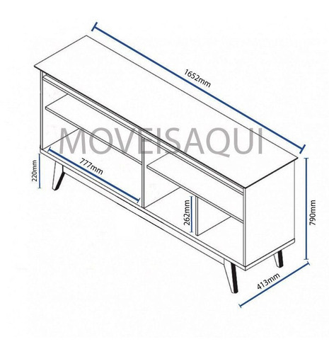 Imagem 8 de 9 de Conjunto Rack 3g 2.2 Branco + Buffet Classic 4 Portas Branco