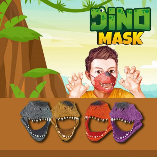 Imagem 1 de 5 de Dino Mask Máscara Dinossauro Borracha Com Encaixe Kids Zone