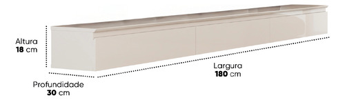 Penteadeira Suspensa 3 Gavetas 1,80m Aspen Off White