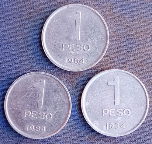 Argentina 1 Peso 1984 Con Reloj Cj 366.2 Error Catalogado