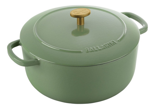 Olla Cocotte Ballarini De Hierro Fundido 22cm Antiadherente Color Verde