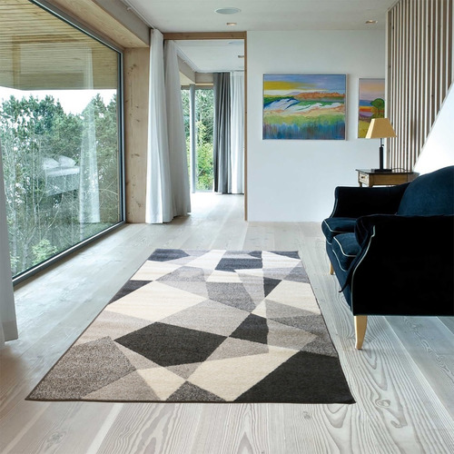 Imagen 1 de 8 de Alfombra Carpeta Moderna 160x235 Bricko Geometrica Living