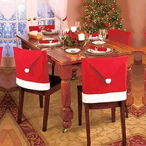 Comprar Fundas Sillas Navidad Diseño Gorro Papá Noel 4 Unidades
