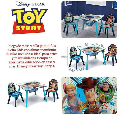 Juego De Mesa Infantil De Disney + Sillas Delta Children 