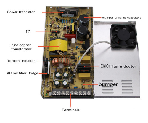 Imagen 5 de 6 de 400w 60v Interruptor Dc Fuente De Alimentación S-400-60 6.6