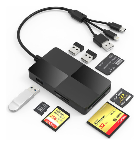 Adaptador Lector Memory Stick Pro Duo 8 En 1 Sd/tf/ms/cf/xd