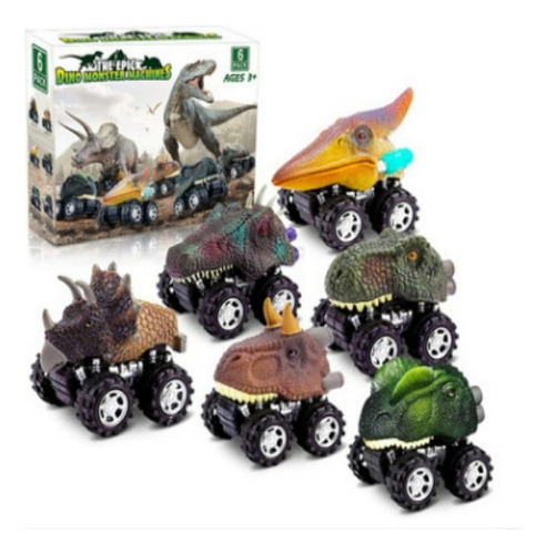 Set De 6 Autos Dinosaurios Friccion Bestoys Modelo Dinosauri