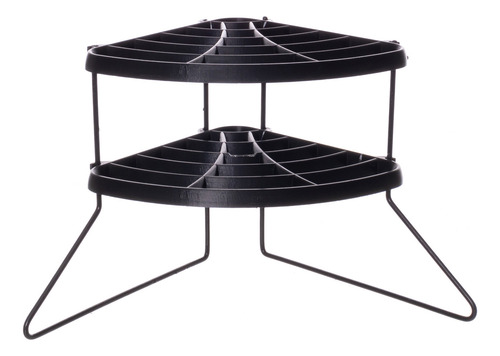 Organizador de esquina para armario de platos Metaltru, color: negro