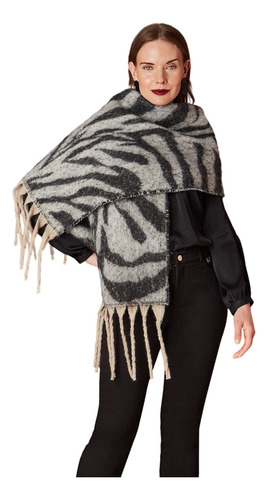 Bufanda Animal Print Gris