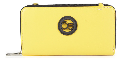 Cartera Cloe Para Mujer Grande Cierre Metálico Sencillo Color Amarillo