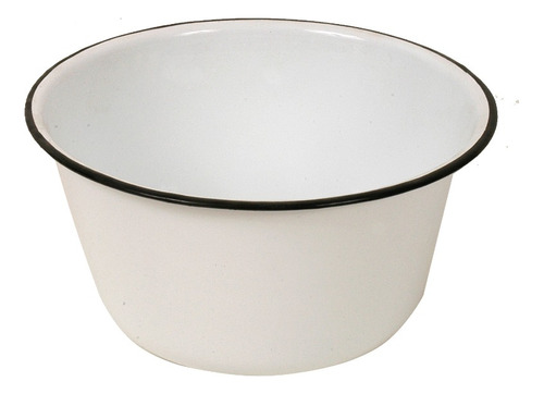 Bowl Enlozado Blanco Borde Negro. Medida Ø23 X 11cm