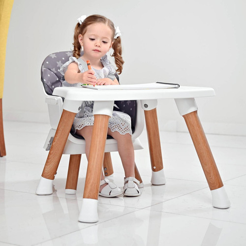 Imagen 5 de 11 de Silla Alta Prinsel Baby Desk 5 En 1 Color Gris DESK ELITE 5 EN 1