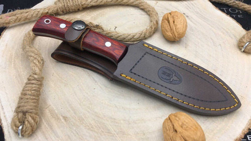 Cuchillo De Caza Muela® Comf-11r Cachas De Madera Rosewood Color Marrón