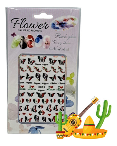 Stiker Uñas Fiestas Patrias 12 Piezas